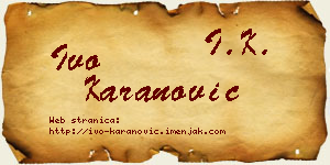 Ivo Karanović vizit kartica
